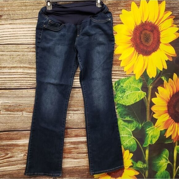 Indigo blue maternity Jegging size large Preowned - Picture 1 of 5
